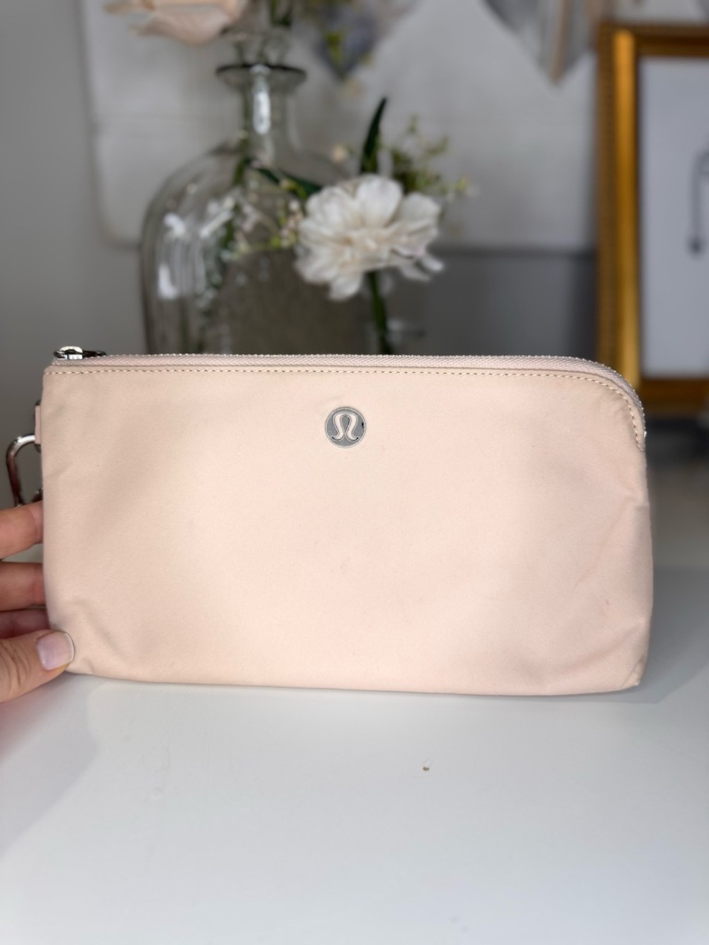RARE Lululemon Now & Always Pouch Misty Shell Blush Pink Wristlet Sold Out - Picture 3 of 14